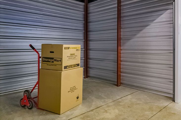 Boxes in climate controlled storage units