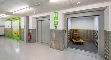 StorageMart on Vale Road in Tonbridge freight lift