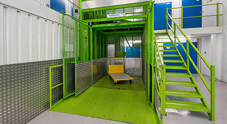StorageMart on Vulcan Road in Norwich freight lift